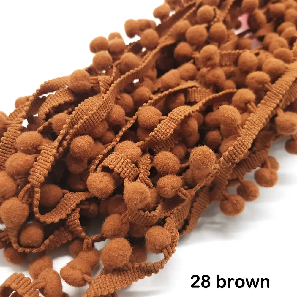 Color: Rose, Size: M - 1-5yard Pom pom Fringe Lace Ribbon Pompom Trim Ball Fabric DIY Sewing Tassel Lace Kintted Fabric Handmade DIY Craft Accessorie