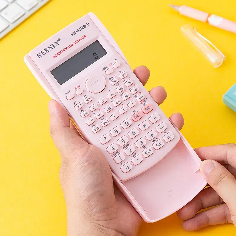 Color: WHITE - Multifunctional Scientific Calculator Student Simple Portable Big Screen Function Calculator Stationery School Office Supplies