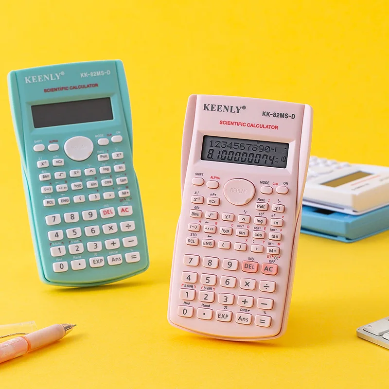 Color: WHITE - Multifunctional Scientific Calculator Student Simple Portable Big Screen Function Calculator Stationery School Office Supplies
