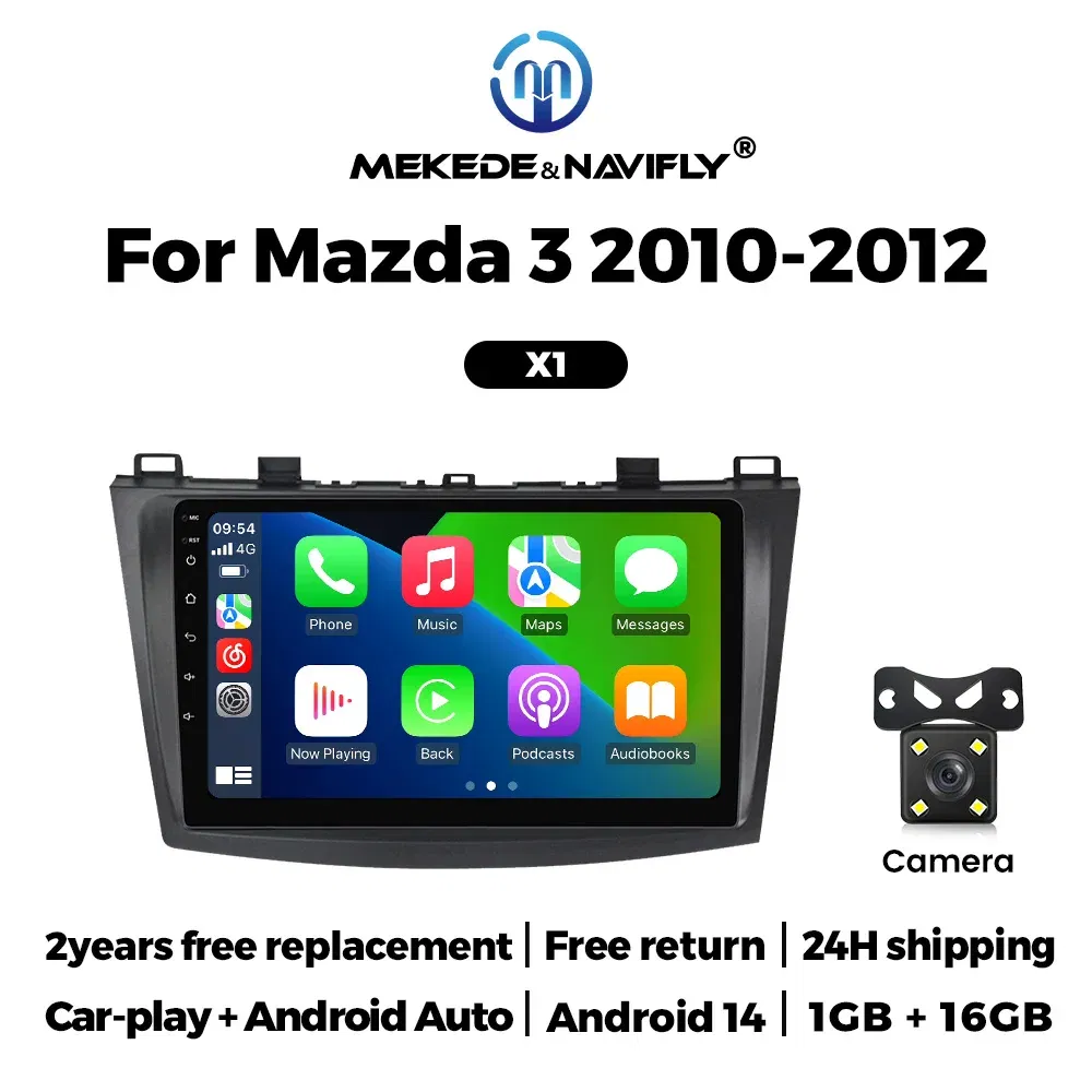 Color: Blue - Autoradio For Mazda 3 II For Mazda3 BL 2010-2012 Android 14 Car Radio Multimedia Player Head Unit Wireless Carplay Android Auto