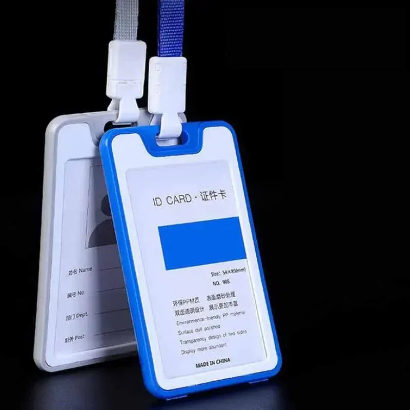 Color: green - Unisex Colorful Employee Id Case with Lanyard Double Side Id Credit Card Holder Access Bus Card Case Badge Holder Card Sleeve