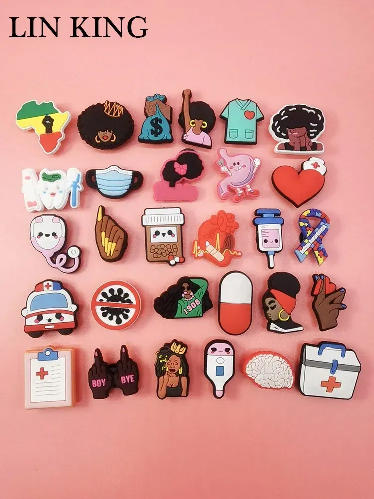 Color: Orange, Ships From: CHINA - Lovely Medic PVC Shoe Charms Croc Pins Ornaments Clogs Decorations Adult Funny Shoes Accessories Xmas Halloween Gifts For Kids