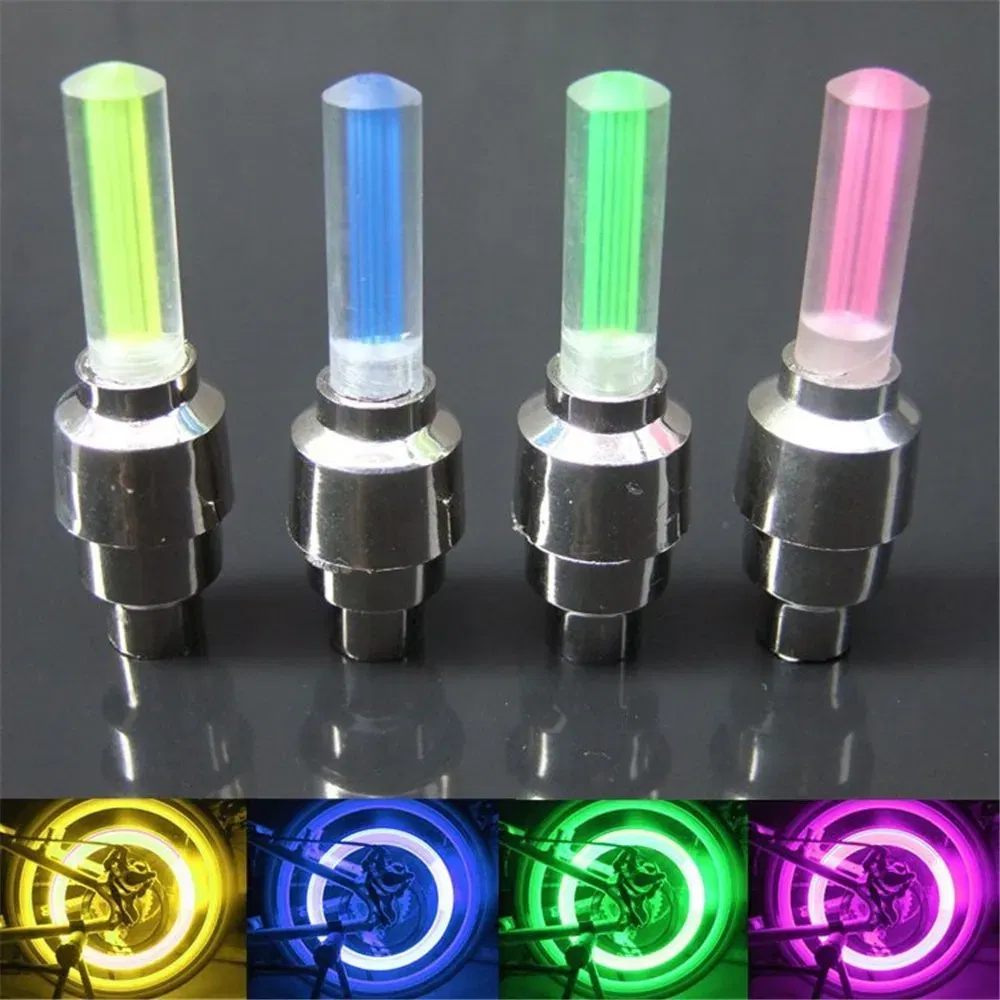 Color: WHITE, Ships From: CHINA - Bike Valve Caps Lamp Neon Spoke Light Bike Cool LED Flash For Road Bicycle MTB Motorcycle Car Tire Nozzle Cycling Accessories