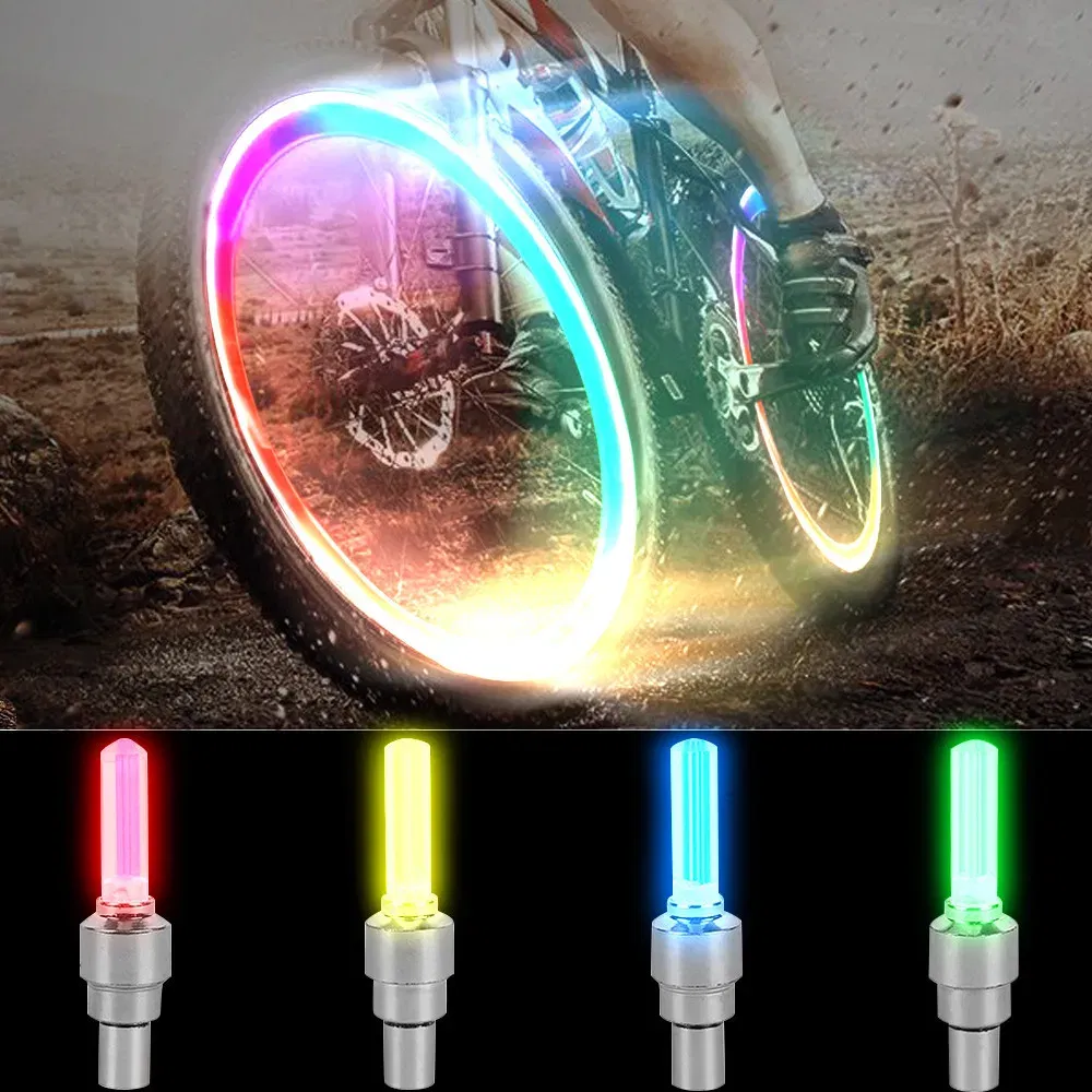 Color: WHITE, Ships From: CHINA - Bike Valve Caps Lamp Neon Spoke Light Bike Cool LED Flash For Road Bicycle MTB Motorcycle Car Tire Nozzle Cycling Accessories