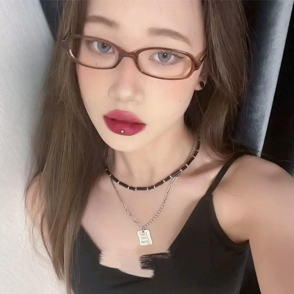 Frame Color: Red - Y2K Women Retro Small Square Frame Glasses Ultralight Decorative Eyewear Eye Protection Computer Eyeglasses