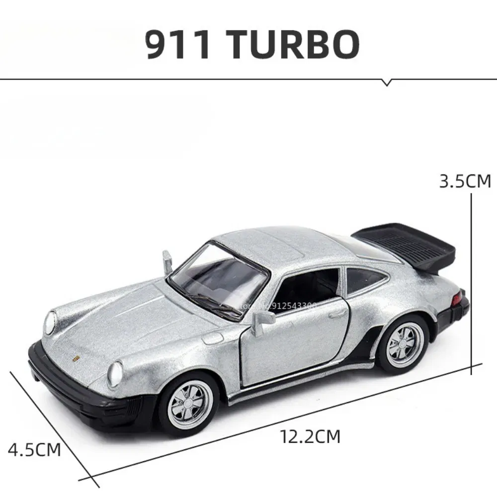 Color: green - 1/36 Scale Porsche 911 Turbo Toy Car Model Alloy Diecast Retro Racing with Pull Back Scale Model Car Toy for Boy Gift Collection