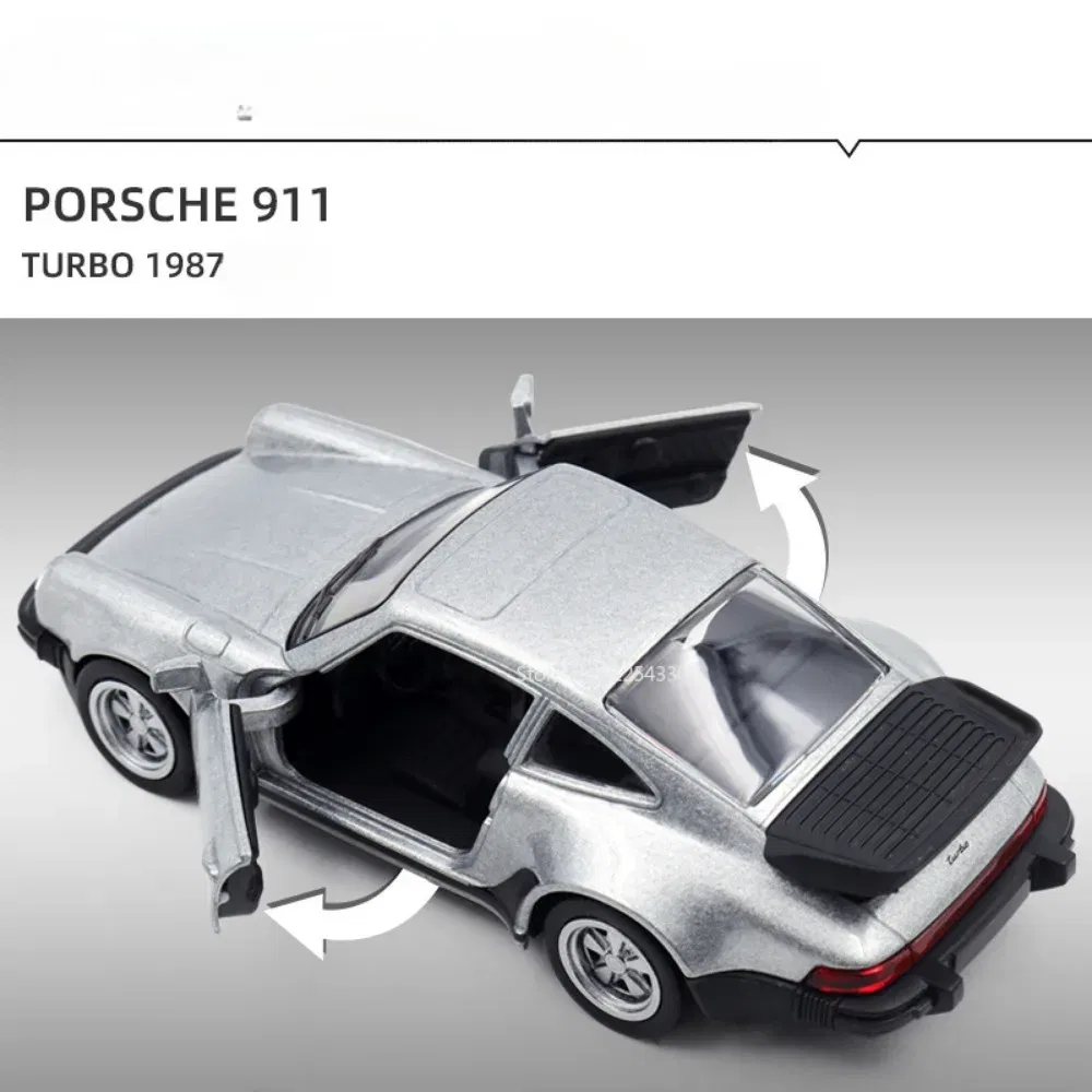 Color: green - 1/36 Scale Porsche 911 Turbo Toy Car Model Alloy Diecast Retro Racing with Pull Back Scale Model Car Toy for Boy Gift Collection