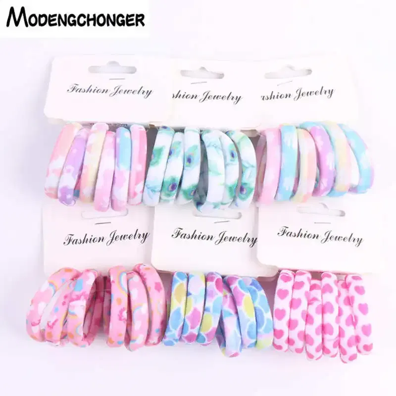 Color: SKY BLUE, Ships From: CHINA - 6PCS/Sett Cute Girls Elastic Hair Bands Scrunchies Ponytail Holder Rubber Bands Hair Ties Sweet Kids Hair Rope Hair Accessories