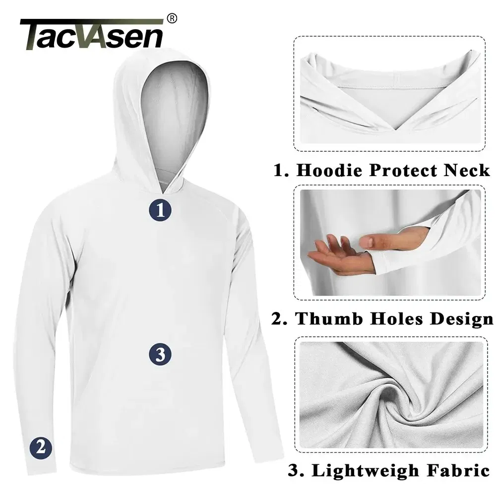 Size: XXL, Color: GRAY - TACVASEN Summer Men's Long Sleeve Sun/UV Protection T-Shirt UPF 50+ Performance Hiking Running Quick Dry Hoodie Tee Shirts