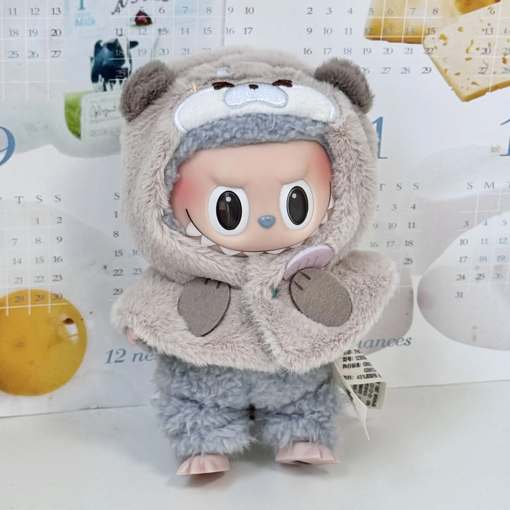 Color: SKY BLUE, Size: S - 10cm doll clothes animal doll clothes  small animal cloak line puppy cotton doll with cute clothing kpop hat cloak