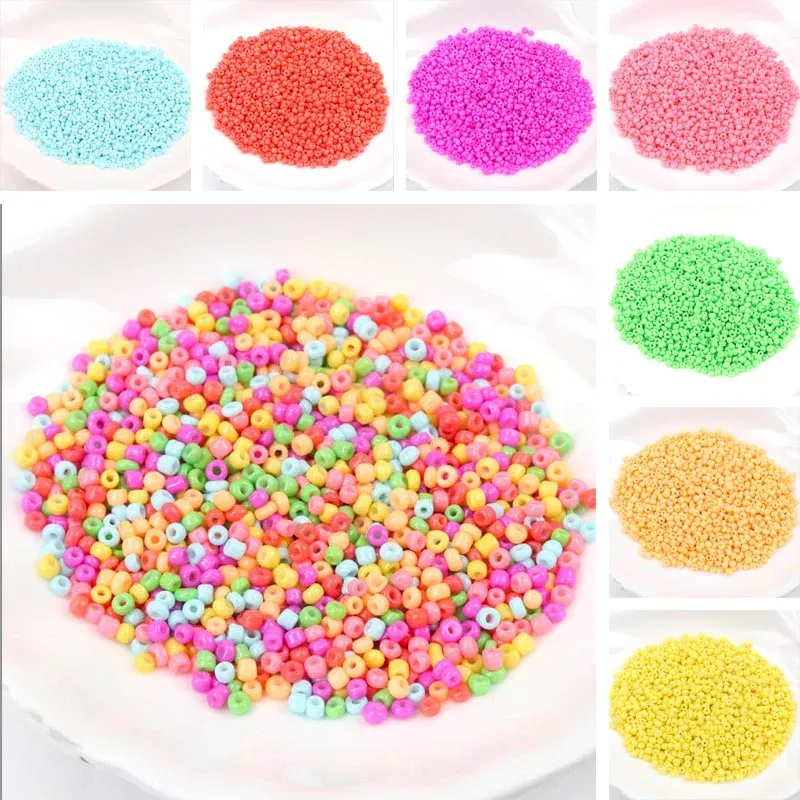 Color: Orange, Item Diameter: 4mm - Gold and Silver Color 2mm 3mm 4mm Crystal Glass Spacer beads,Czech Seed Beads For Jewelry Handmade DIY BLUV03X