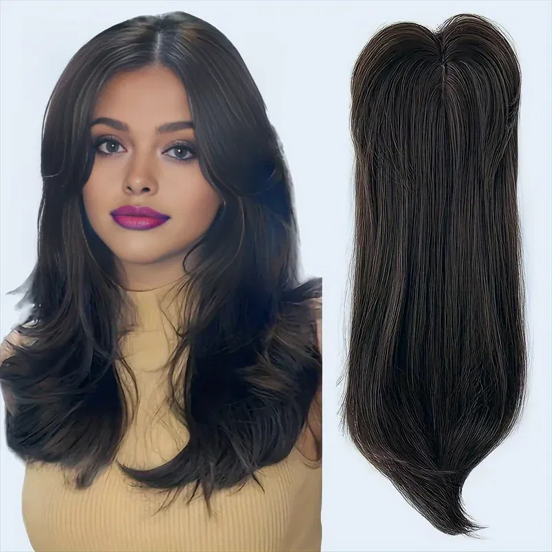 Color: #1, Stretched Length: 22inches - 22 inch top wig block hairpiece wig piece with clip ladies wig heat resistant fiber suitable for beginners daily wear