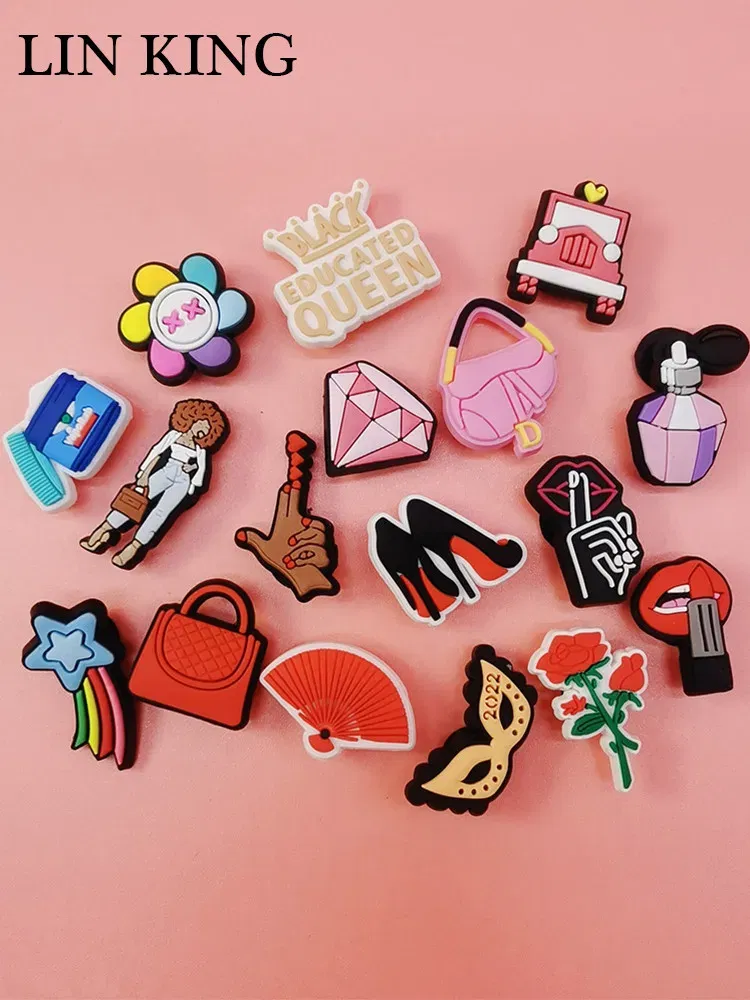 Color: WHITE, Ships From: CHINA - 1Pcs DIY PVC Modern Croc Charms Wholesale Shoe Accessories For Clogs Original Buckle Decorations Fit Wristbands Kids Adult Gifts