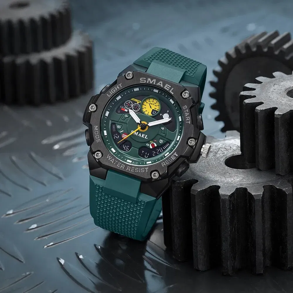 Color: Red - SMAEL Brand Waterproof Dropshipping Watch Alarm Clock 8092 Young Fashion Quartz Sport Wristwatches