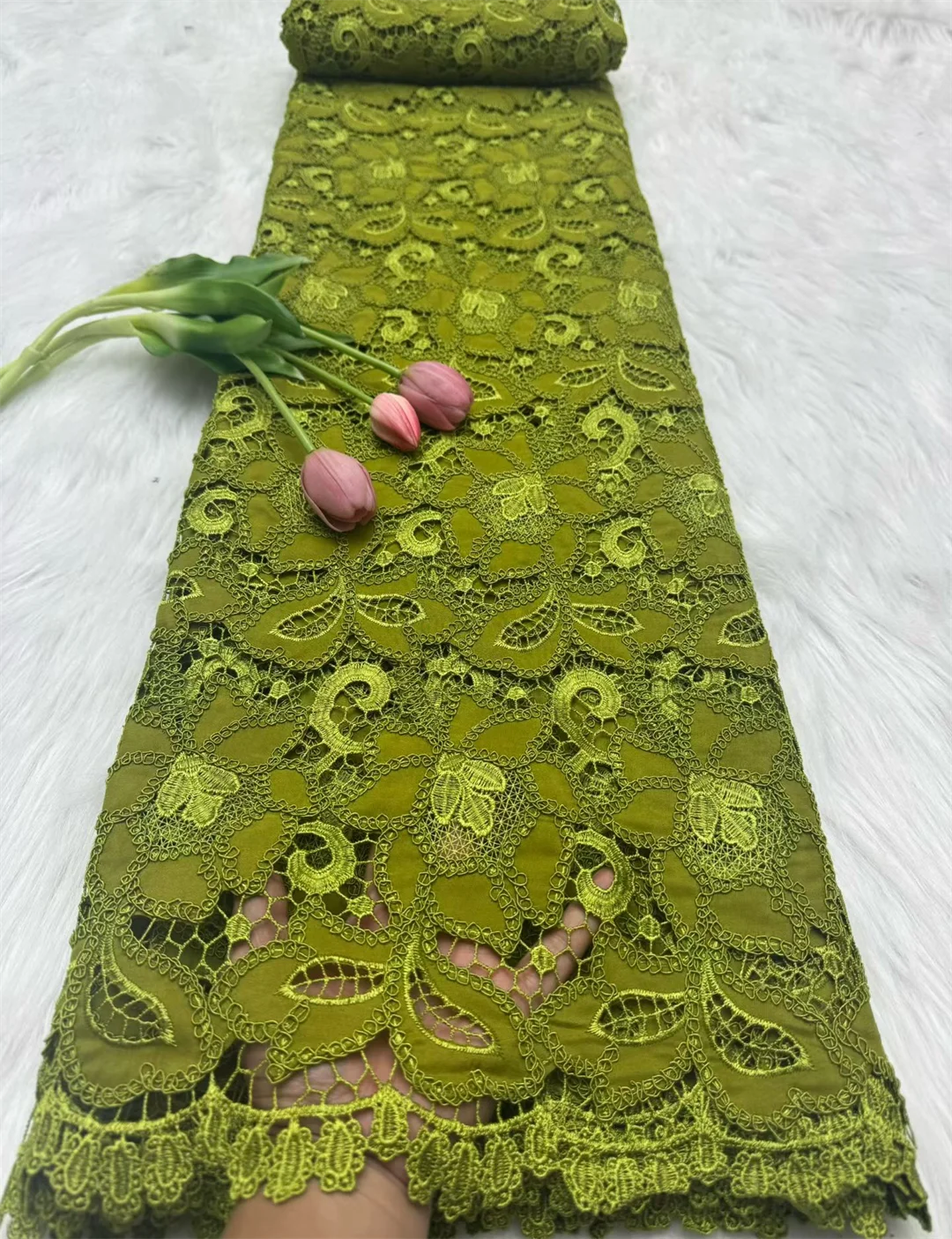 Color: pink, Width: 120cm, Length: 5 yards - 2026 High-Quality Nigerian Tulle Lace Fabric for Wedding Dress Embroidery Sequins Party Guipure Chiffon Sewing