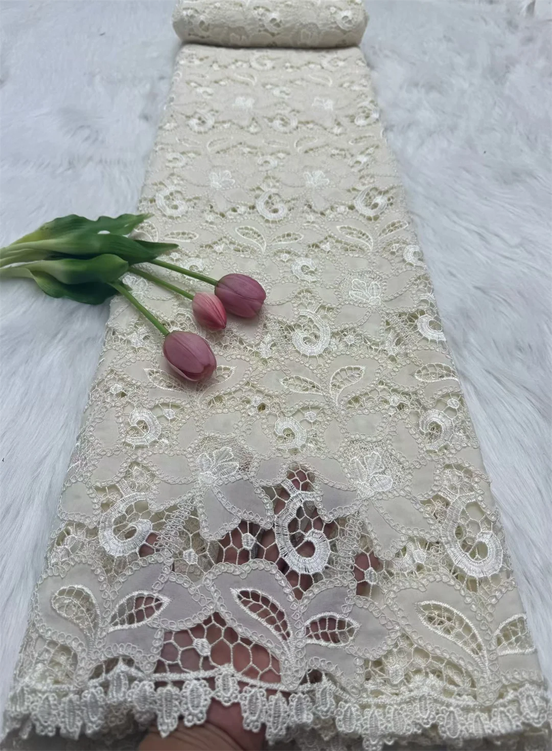Color: pink, Width: 120cm, Length: 5 yards - 2026 High-Quality Nigerian Tulle Lace Fabric for Wedding Dress Embroidery Sequins Party Guipure Chiffon Sewing