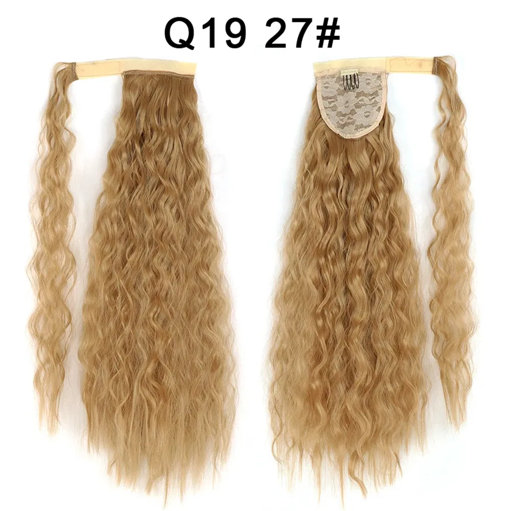 Color: #99J - LINWAN Synthetic Long Straight Wrap Around Clip In Ponytail Hair Extension Heat Reistan Pony Tail Fake Hair