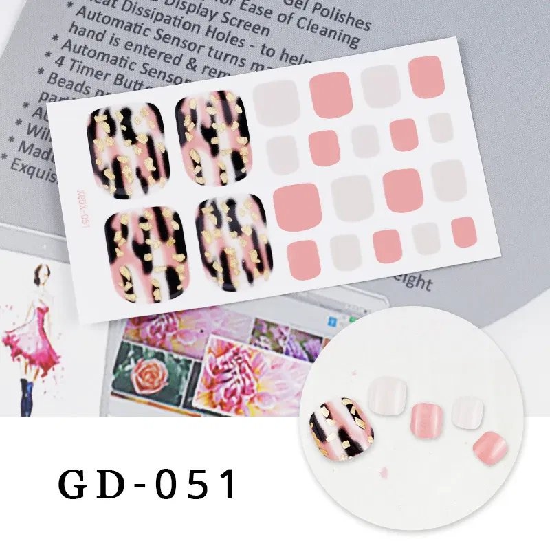 Color: Fuchsia - Colorful Nail Stickers Foot Shiny Glitter Nails  Charms Full Cover Self-Adhesive Nail Polish Stickers for Nails Art