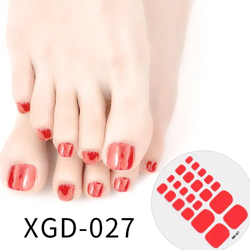 Color: Fuchsia - Colorful Nail Stickers Foot Shiny Glitter Nails  Charms Full Cover Self-Adhesive Nail Polish Stickers for Nails Art