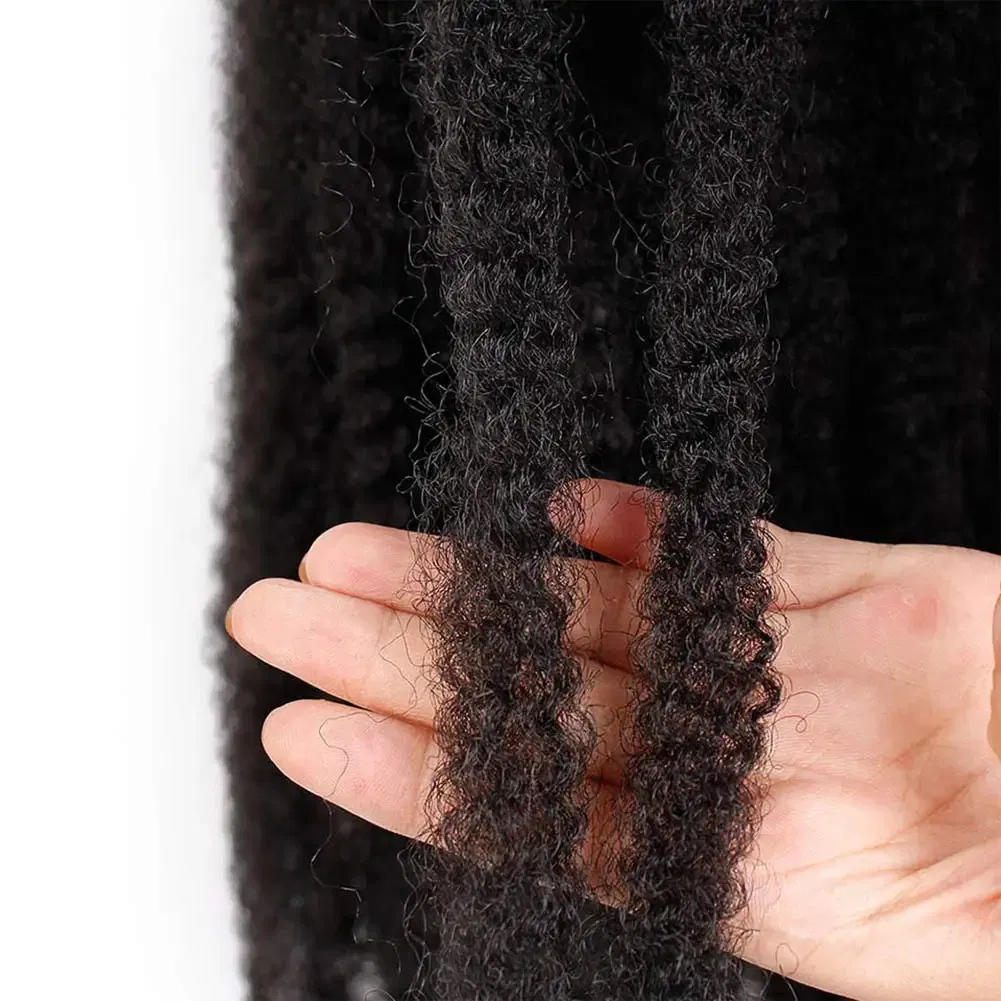Color: T1B/30, Stretched Length: 18inches, Bulk Buy: 3Pcs/Lot - 18 Inch Synthetic Marley  Twist Braiding Hair Afro Kinky Curly Crochet Hair for Faux Locs Long Springy Twist Hair Extensions