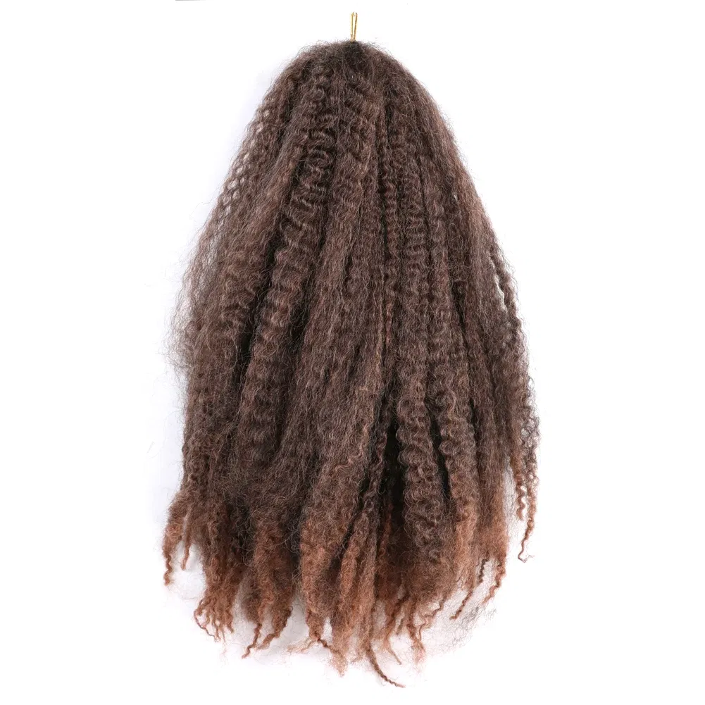 Color: T1B/30, Stretched Length: 18inches, Bulk Buy: 3Pcs/Lot - 18 Inch Synthetic Marley  Twist Braiding Hair Afro Kinky Curly Crochet Hair for Faux Locs Long Springy Twist Hair Extensions