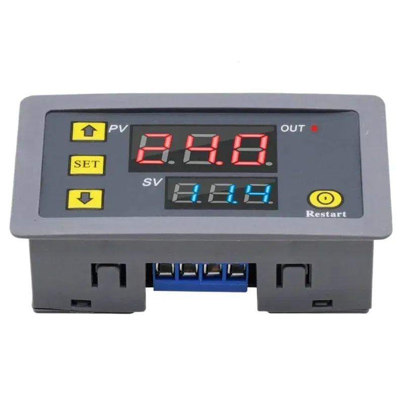 Color: black - T3230 220V24V12V Digital Time Delay Relay Dual LED Display Cycle Timer Control Switch Adjustable Timing Relay Time Delay Switch