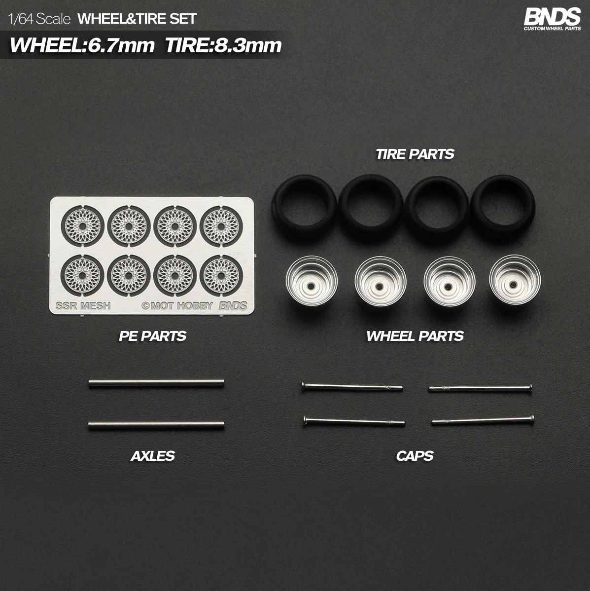 Color: champagne, Ships From: CHINA - 1/64 Alloy Wheels With Rubber Tires By BNDS 64053/64088 Assembly Rims Modified Parts for Model Car Refitted VIP Style