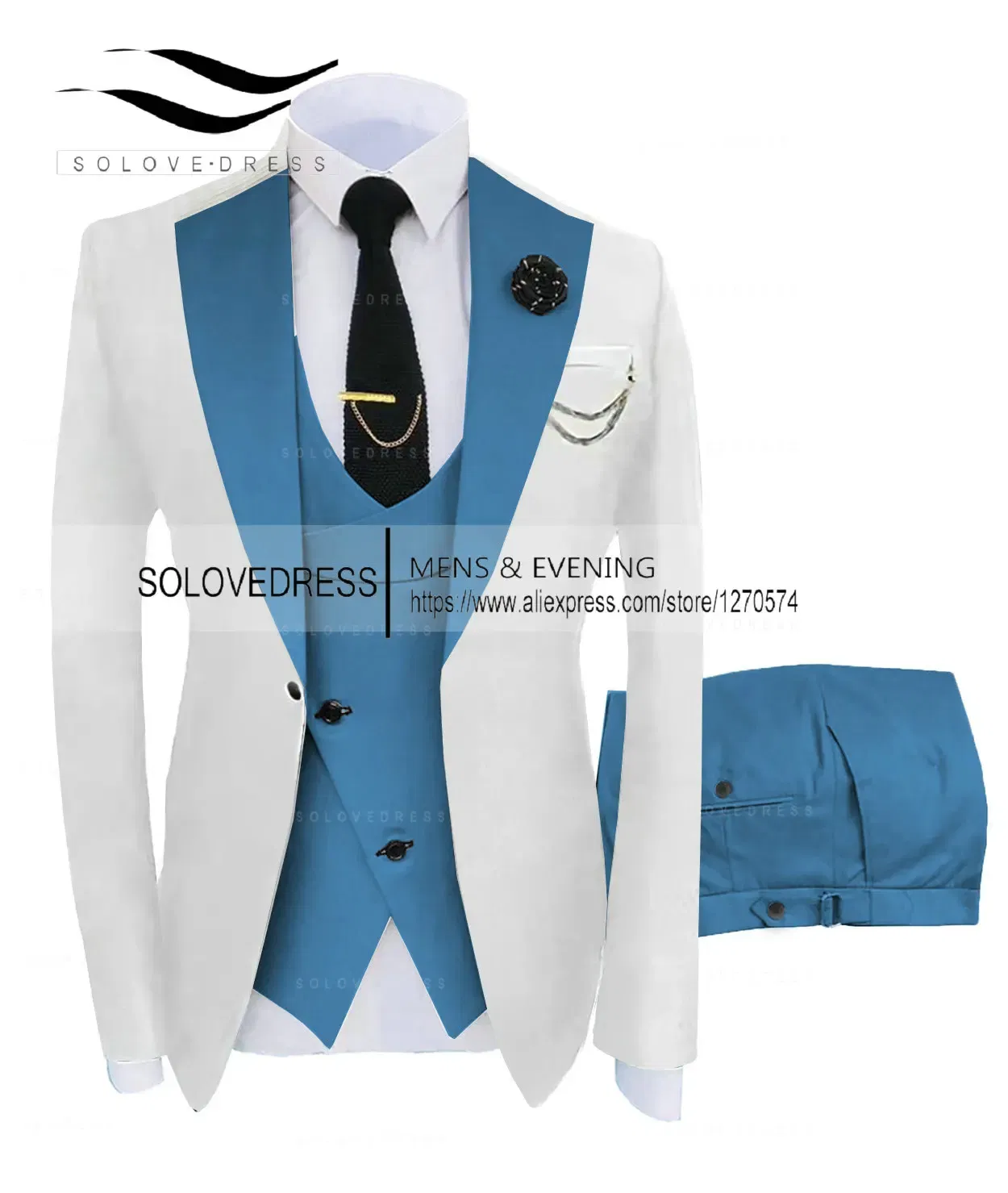 Color: MULTI, Size: L - ( Jacket + Vest + Pants )Suits for Mens 2024 Casual Business Suit High-end Social Formal Suit 3 Pcs Set Groom Wedding Men