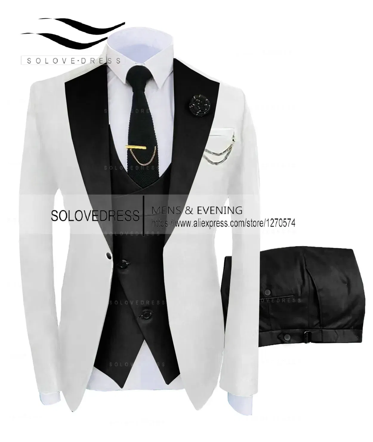 Color: MULTI, Size: L - ( Jacket + Vest + Pants )Suits for Mens 2024 Casual Business Suit High-end Social Formal Suit 3 Pcs Set Groom Wedding Men