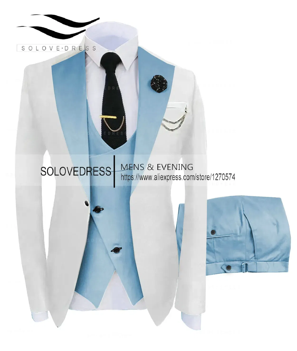 Color: MULTI, Size: L - ( Jacket + Vest + Pants )Suits for Mens 2024 Casual Business Suit High-end Social Formal Suit 3 Pcs Set Groom Wedding Men