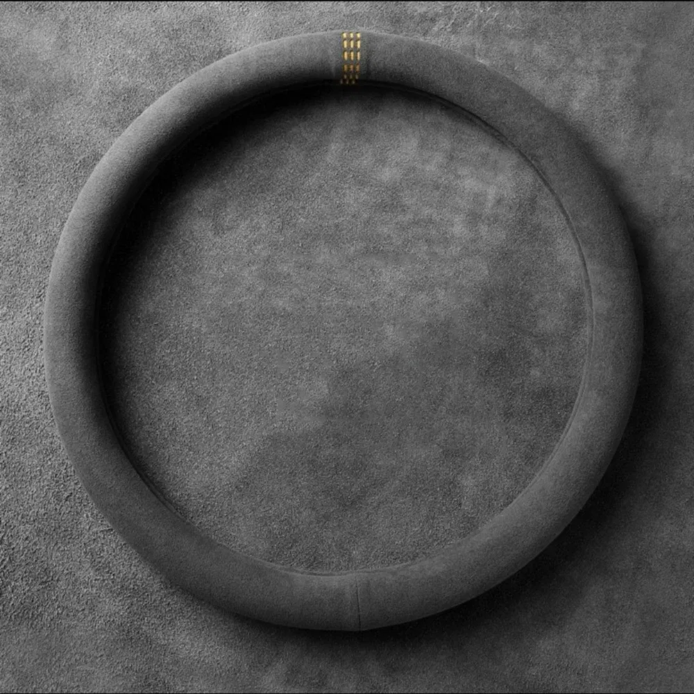 Color Name: black - 38cm Suede Leather Car Steering Wheel Cover Wear-Resistant For BMW E90 F01 F06 F10 F15 F16 F20 F21 F25 F26 F30 F32 F82 M3 G20 X5