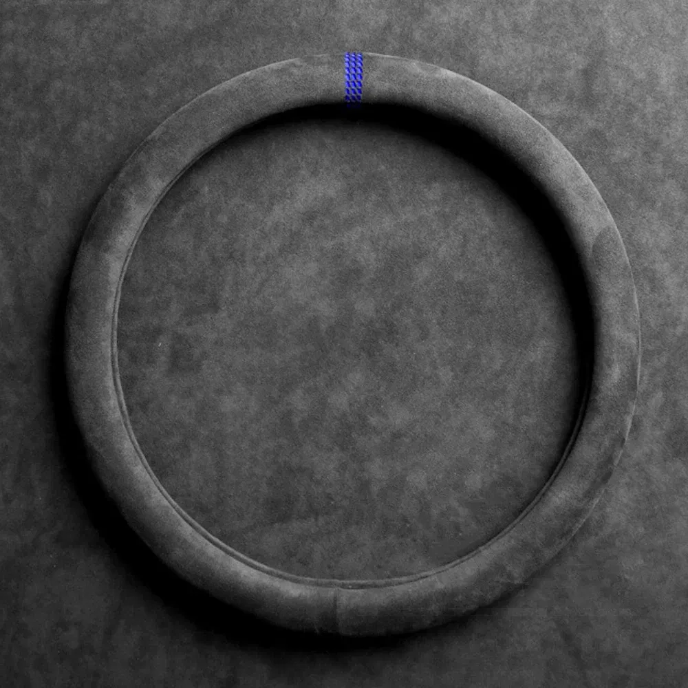 Color Name: black - 38cm Suede Leather Car Steering Wheel Cover Wear-Resistant For BMW E90 F01 F06 F10 F15 F16 F20 F21 F25 F26 F30 F32 F82 M3 G20 X5