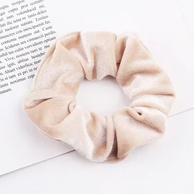 Color: PURPLE - New Fashion gold velvet Women Pure color wild Large intestine Elastic Hair Sports Dance Scrunchie Girls Hair Accessories