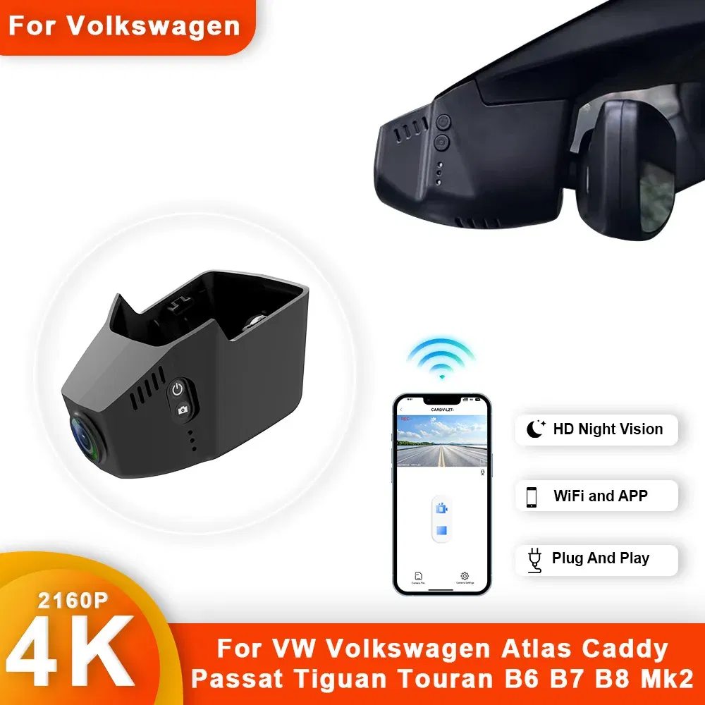 Color Name: Blue,  Sd Card Memory: 16g - 4K HD 2160P WiFi Car DVR Video Recorder Dash Cam For VW Volkswagen Atlas Caddy Passat Tiguan Touran B6 B7 B8 Mk2 Cupra Formentor