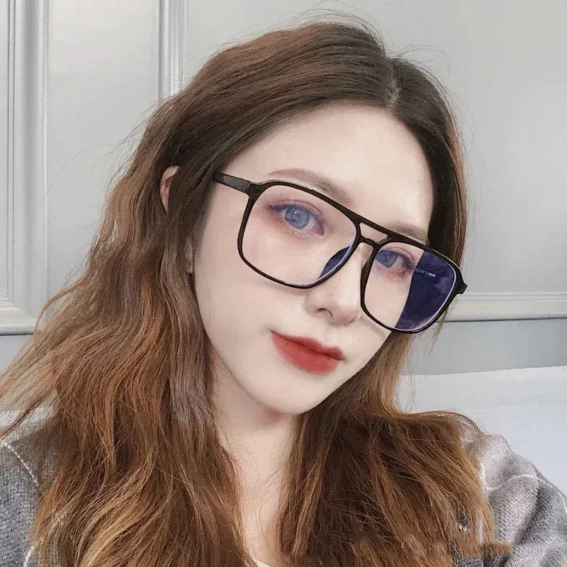 Frame Color: black - High-quality Unisex Plain glasses women men glasses lens square glasses male female Plain glasses