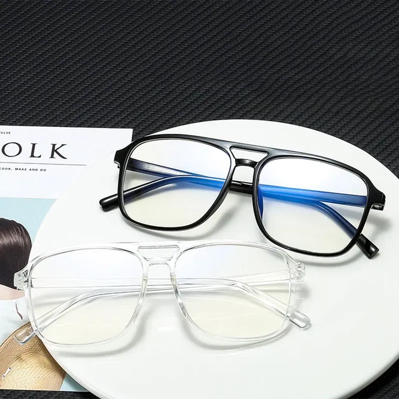 Frame Color: black - High-quality Unisex Plain glasses women men glasses lens square glasses male female Plain glasses