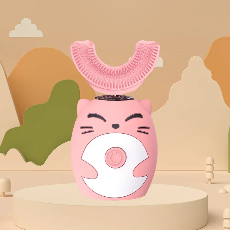 Color: Gold, Ships From: CN - Sonic Electric Toothbrush Kids U-shaped Smart 360 Degrees Ultrasonic Tooth Brush Teeth Whitening For Children IPX7 Waterproof