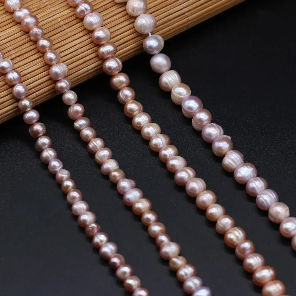 Color: Light Pink, Item Diameter: 17mm - Natural Freshwater Real Pearl Beads White Fine pearls Punch Loose Beads for DIY Women Elegant Bracelet Necklace Jewelry Making