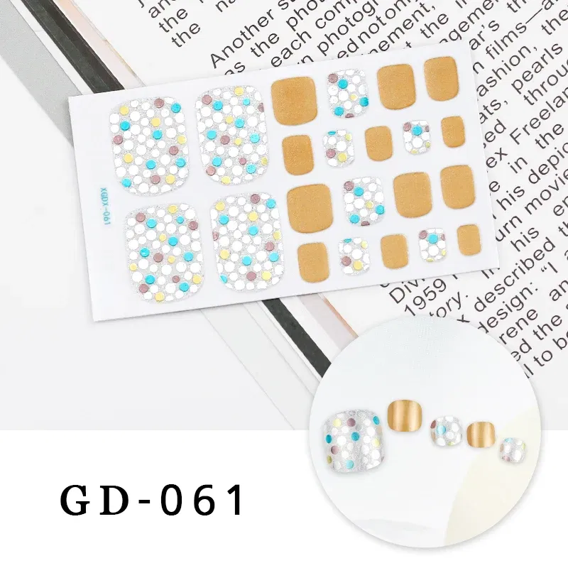 Color: Dark Red - Colorful Nail Stickers Foot Shiny Glitter Nails  Charms Full Cover Self-Adhesive Nail Polish Stickers for Nails Art