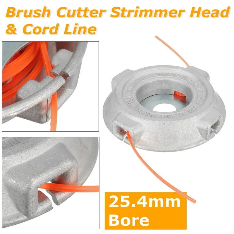 Universal Trimmer Head Aluminium Alloy Nylon Brush Mower Head Bump Spool Grass Brush Cutter Lawn Mower Garden Home Cutting