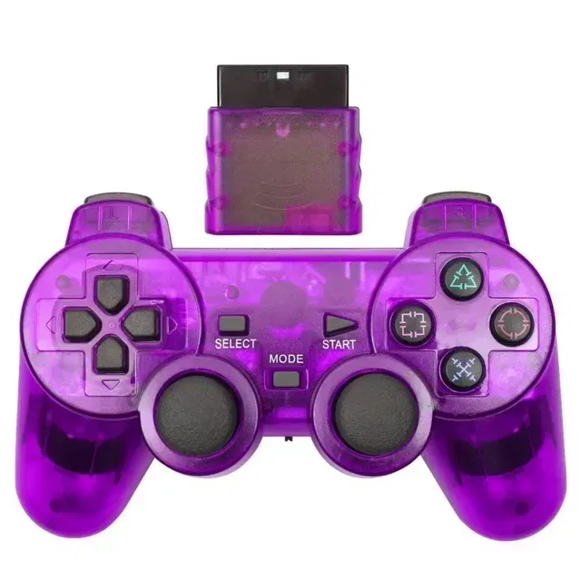Color: PURPLE - Wireless Gamepad for Sony PS2 Controller for Playstation 2 Console Joystick 2.4G Double Vibration Shock Joypad USB PC Game
