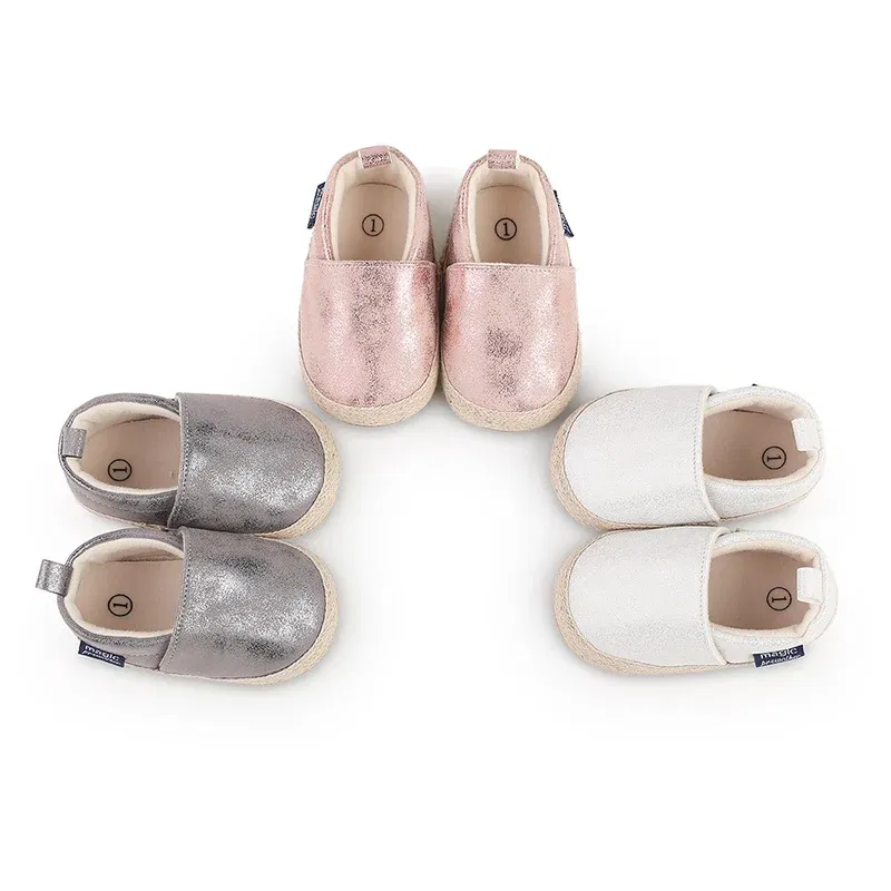 Color: Pink, Shoe Size: 0.5 - Baby Boys Girls First Walkers Children Fashion Cute Soft Bottom Non-Slip Toddler Shoes Retro Soild Color Casual Shoes 0-18M