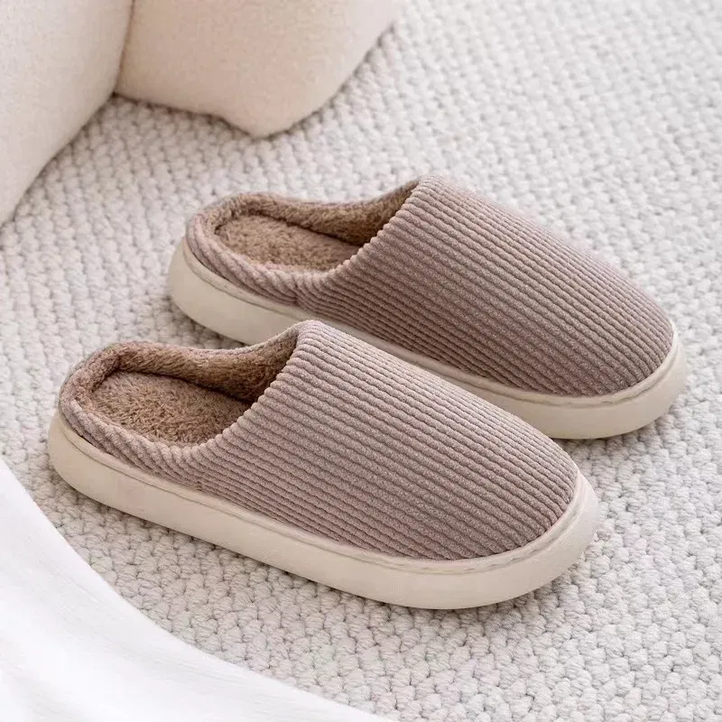 Color: Khaki, Shoe Size: 43 - Mens Memory Foam Slippers Slip on,  Cozy Men's Bedroom Slippers Warm Soft Closed Toe Man Slippers