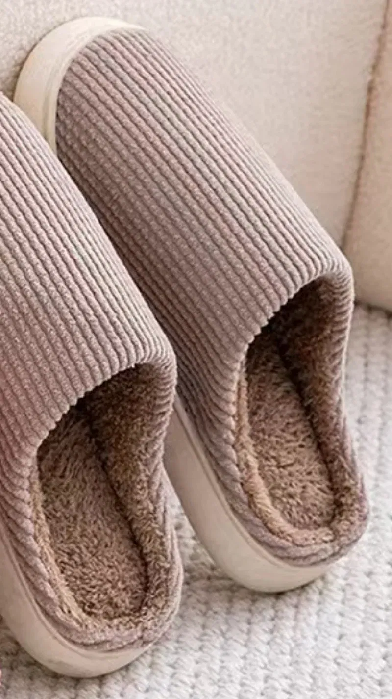 Color: Khaki, Shoe Size: 43 - Mens Memory Foam Slippers Slip on,  Cozy Men's Bedroom Slippers Warm Soft Closed Toe Man Slippers