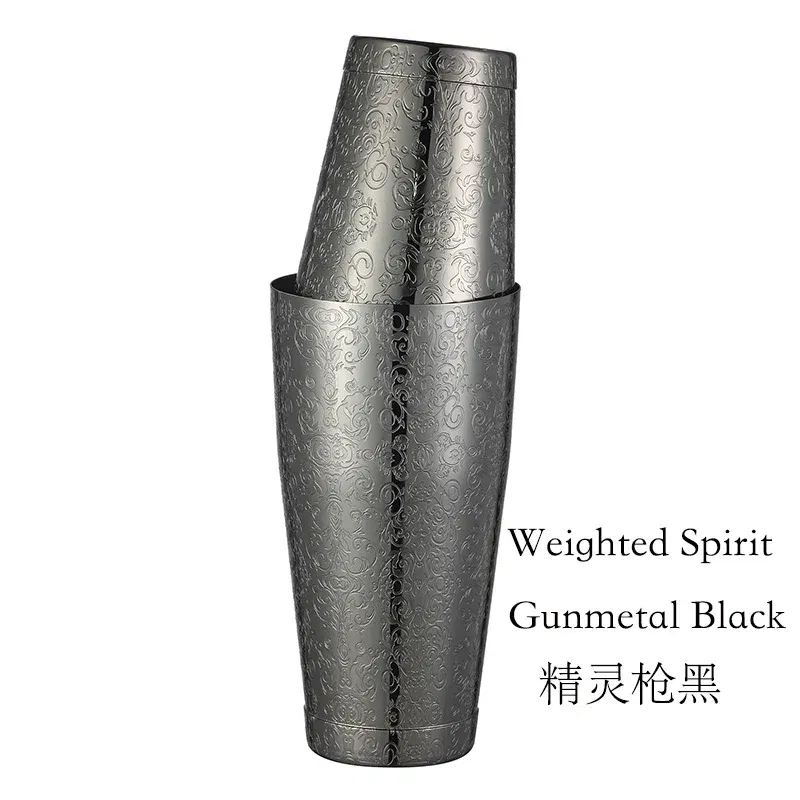 Color: Clear - Stainless Steel Boston Shaker Bar Shaker with different Surface Finish -2 Piece Cocktail Shaker, 15-Ounce and 25-Ounce