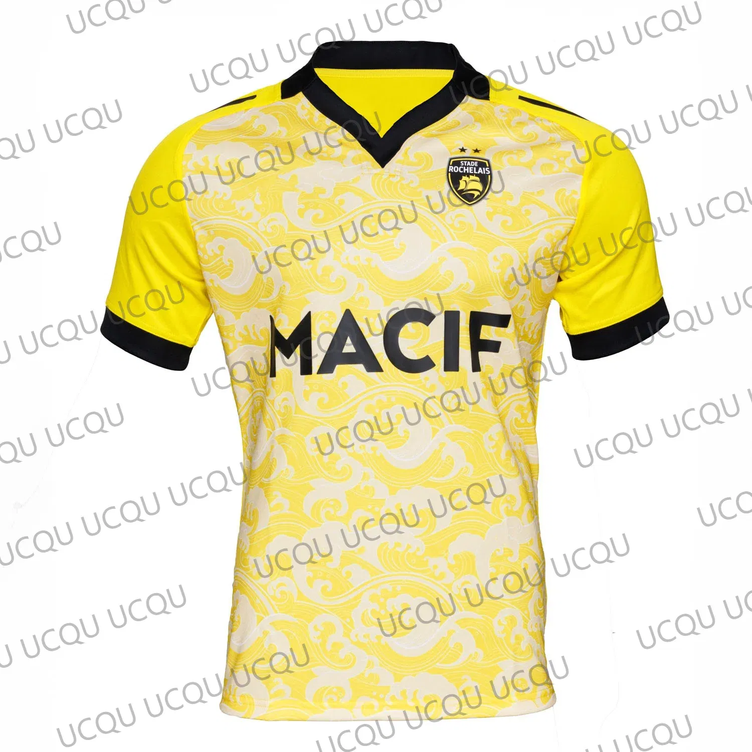 Color: black, Kid Size: 9 - 2025 New Arriavl France Rugly Jersey 24-25 Game Jersey Oversized Stade Rochelais  Football Short Sleeve Tops