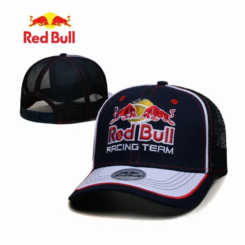 Color: black - Red Bull Baseball Cap Embroidered Red Bull Sun Hat High Quality Street Trendy Brand Sports Cap Rap Hip Hop Hat
