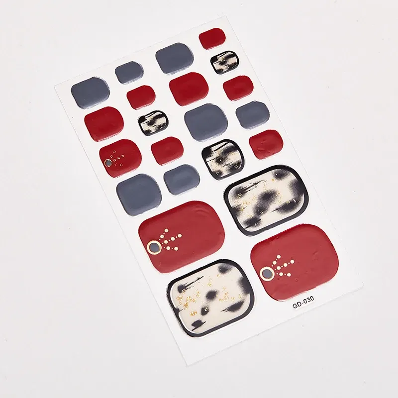 Color: Pink Bronze - 22 Tips/Sheet Nail Tape Loveliness Nail Art Stickers Designed  Nailart Sticker Nail Strips Designer Nail Decals Nailart Shiny