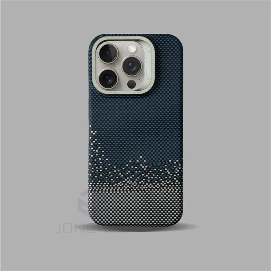 Color: PURPLE, Material: Nylon - Luxury Magnetic Stand Metal Lens Relief Carbon Fibre Pattern For Magsafe Case For iPhone 15 14 13 Pro Max Shockproof  Back Cover