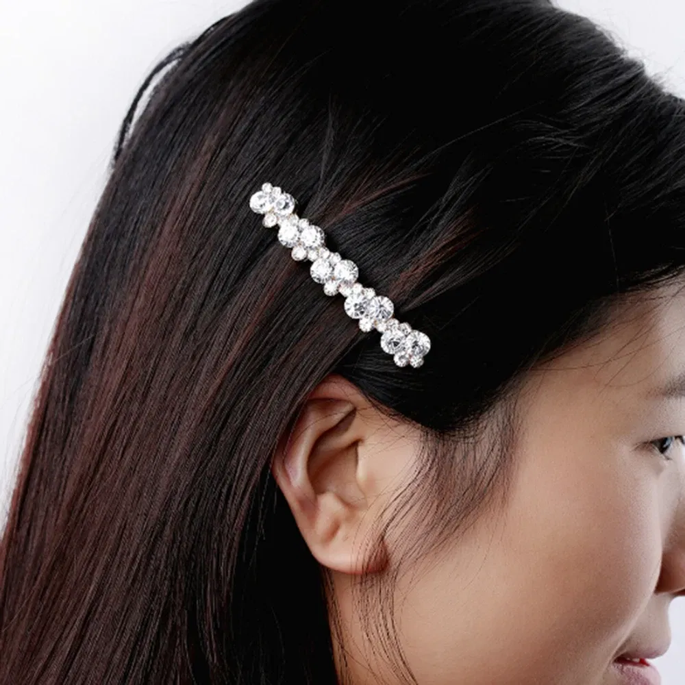Color: Silver - Hot Sale 5 Colors Korean Crystal Pearl Elegant Women Barrettes Hair Clip Hairgrips Hairpin Girls Hair Accessories Dropshipping